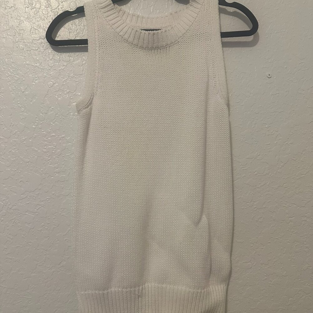 Catherine Maladrino White Cotton Top SIze Small